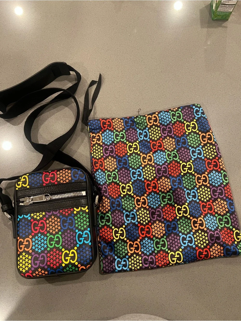 Gucci psychedelic/Multicolor GG Logo Messenger Bag with Pouch